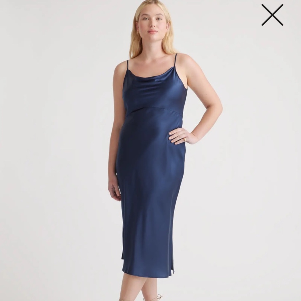 Quince Cowl Neck Silk Dress